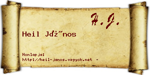 Heil János névjegykártya